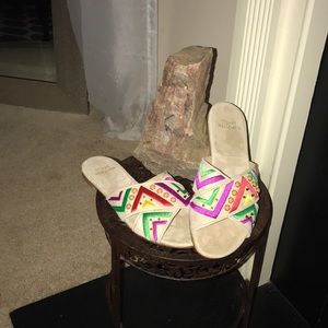 Stuart Weitzman button candy suede sandal